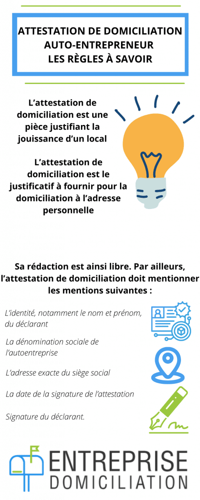 attestation de domiciliation auto entrepreneur